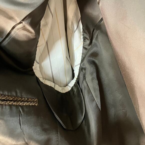 Vintage Club Room Mens 41R Brown Tweed Blazer Suit Jacket Wool Silk Alpaca Blend - Picture 13 of 16